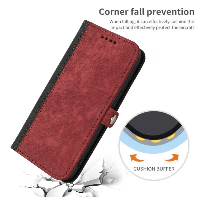 For iPhone 15 Pro Max Side Buckle Double Fold Hand Strap Leather Phone Case(Red) - HoMEdemic™ 