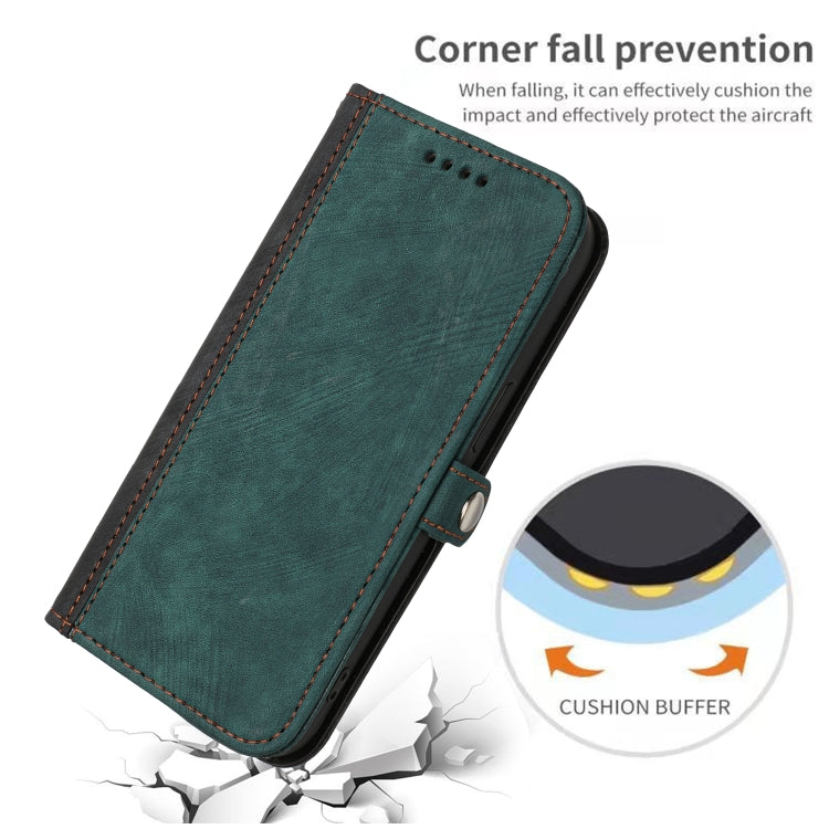 For iPhone 15 Pro Max Side Buckle Double Fold Hand Strap Leather Phone Case(Dark Green) - HoMEdemic™ 