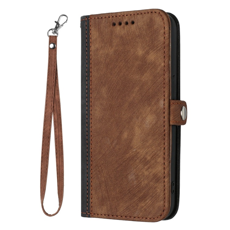For iPhone 15 Pro Max Side Buckle Double Fold Hand Strap Leather Phone Case(Brown) - HoMEdemic™ 