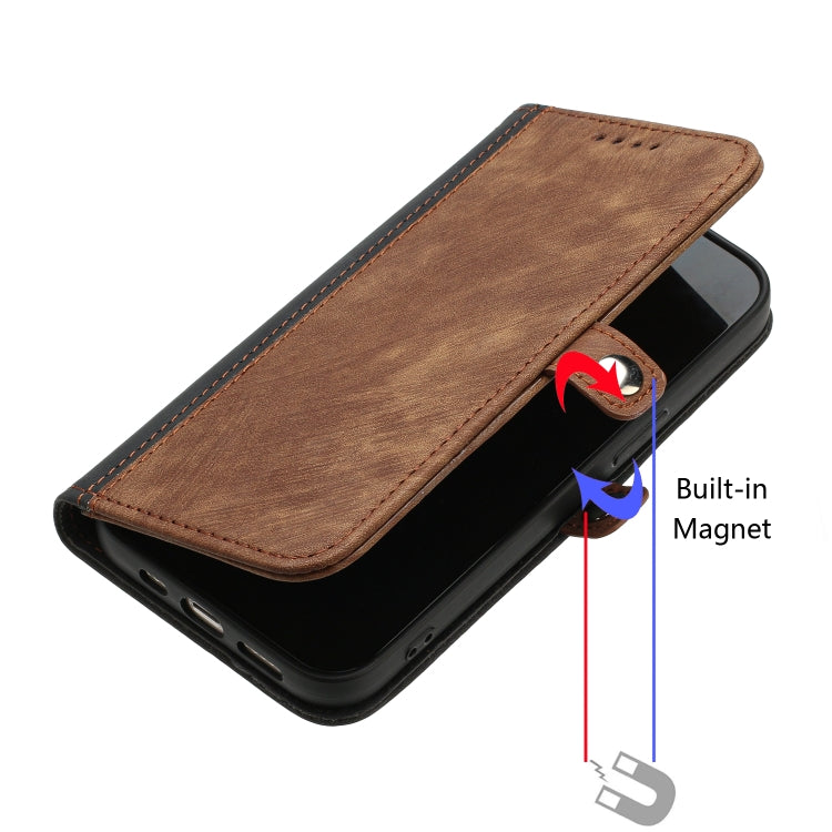 For iPhone 15 Pro Max Side Buckle Double Fold Hand Strap Leather Phone Case(Brown) - HoMEdemic™ 