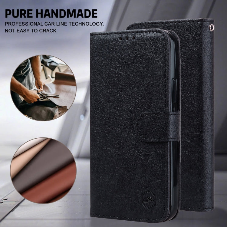 For iPhone 15 Pro Max Skin Feeling Oil Leather Texture PU + TPU Phone Case(Black) - HoMEdemic™ 