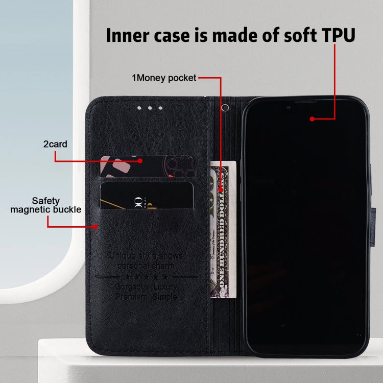 For iPhone 15 Pro Max Skin Feeling Oil Leather Texture PU + TPU Phone Case(Black) - HoMEdemic™ 
