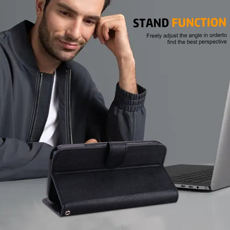 For iPhone 15 Pro Max Skin Feeling Oil Leather Texture PU + TPU Phone Case(Black) - HoMEdemic™ 