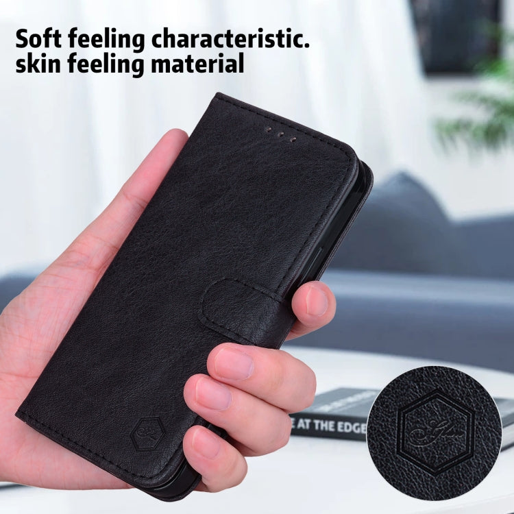 For iPhone 15 Pro Max Skin Feeling Oil Leather Texture PU + TPU Phone Case(Black) - HoMEdemic™ 