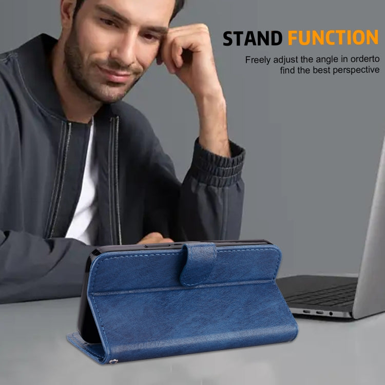 For iPhone 15 Pro Max Skin Feeling Oil Leather Texture PU + TPU Phone Case(Dark Blue) - HoMEdemic™ 
