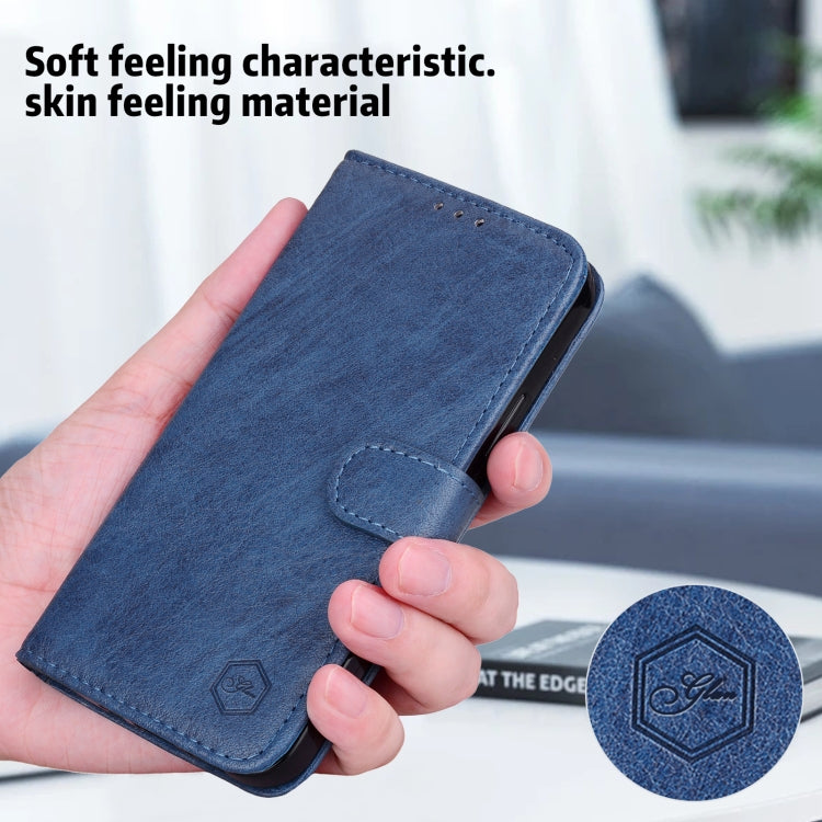 For iPhone 15 Pro Max Skin Feeling Oil Leather Texture PU + TPU Phone Case(Dark Blue) - HoMEdemic™ 
