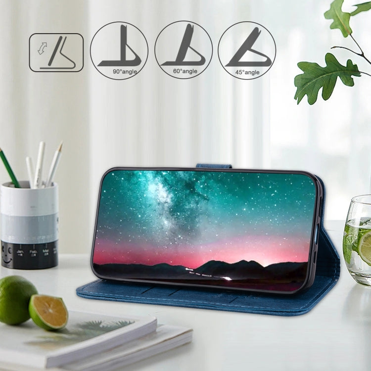 For iPhone 15 Pro Max Skin Feeling Oil Leather Texture PU + TPU Phone Case(Dark Blue) - HoMEdemic™ 
