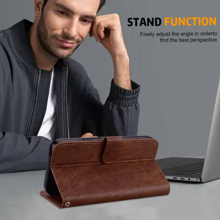 For iPhone 15 Pro Max Skin Feeling Oil Leather Texture PU + TPU Phone Case(Brown) - HoMEdemic™ 
