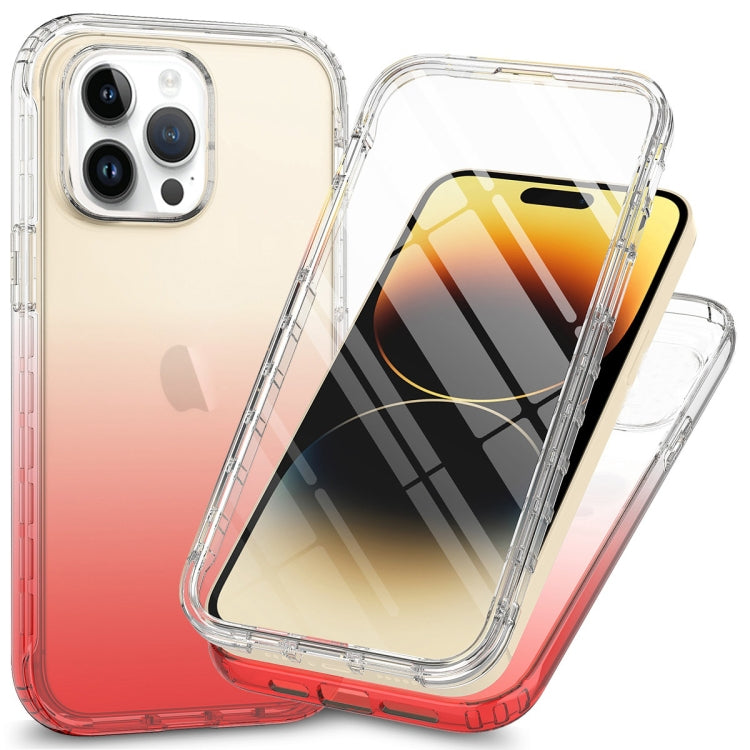 For iPhone 15 Pro Max Full Body Shockproof Clear Gradient Phone Case(Red) - HoMEdemic™ 
