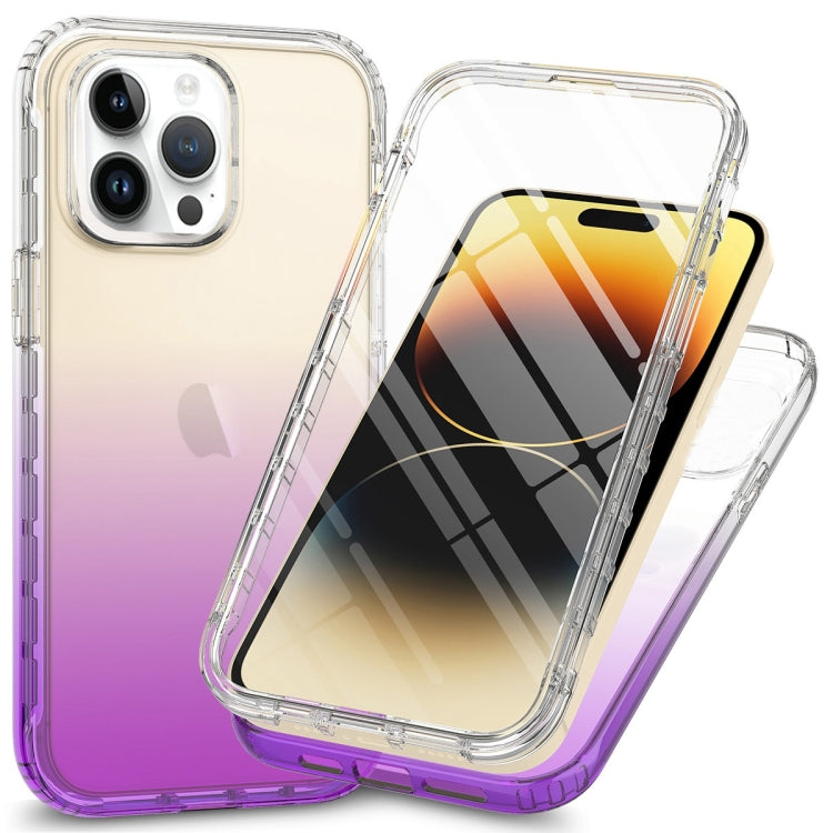 For iPhone 15 Pro Full Body Shockproof Clear Gradient Phone Case(Purple) - HoMEdemic™ 