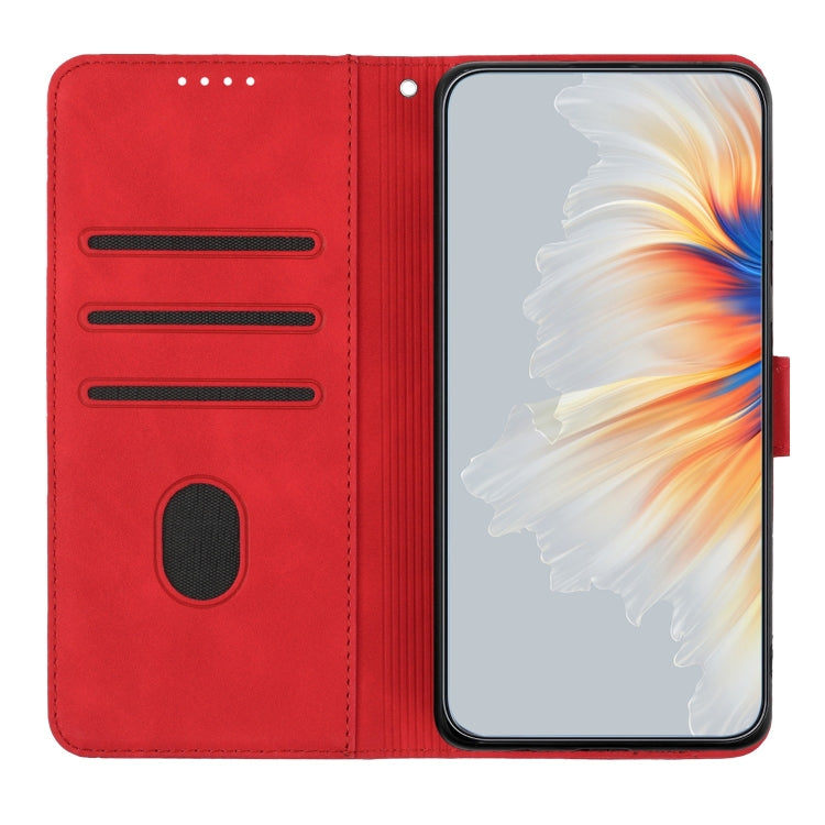 For iPhone 15 Pro Max Heart Pattern Skin Feel Leather Phone Case(Red) - HoMEdemic™ 
