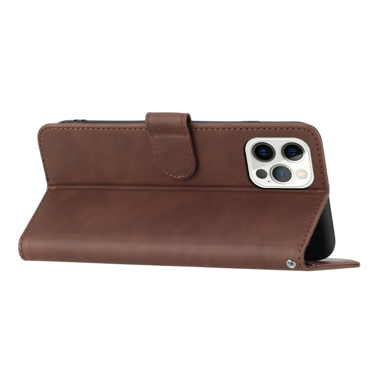 For iPhone 15 Pro Max Heart Pattern Skin Feel Leather Phone Case(Brown) - HoMEdemic™ 