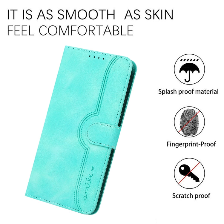 For iPhone 15 Pro Max Heart Pattern Skin Feel Leather Phone Case(Light Blue) - HoMEdemic™ 