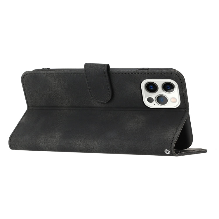 For iPhone 15 Pro Max Heart Pattern Skin Feel Leather Phone Case(Black) - HoMEdemic™ 
