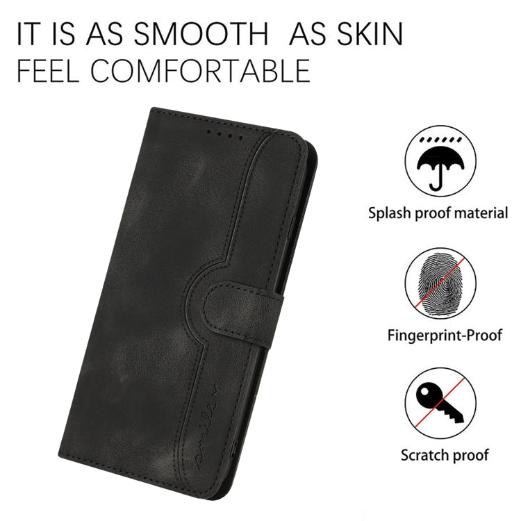 For iPhone 15 Pro Max Heart Pattern Skin Feel Leather Phone Case(Black) - HoMEdemic™ 