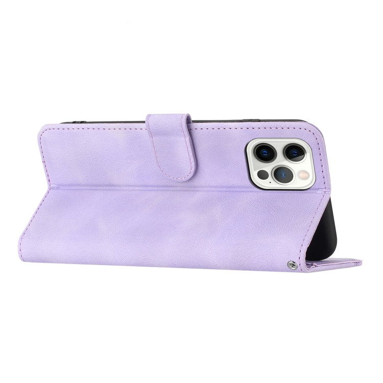 For iPhone 15 Pro Max Heart Pattern Skin Feel Leather Phone Case(Purple) - HoMEdemic™ 