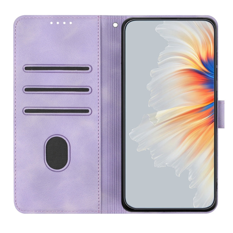 For iPhone 15 Pro Max Heart Pattern Skin Feel Leather Phone Case(Purple) - HoMEdemic™ 