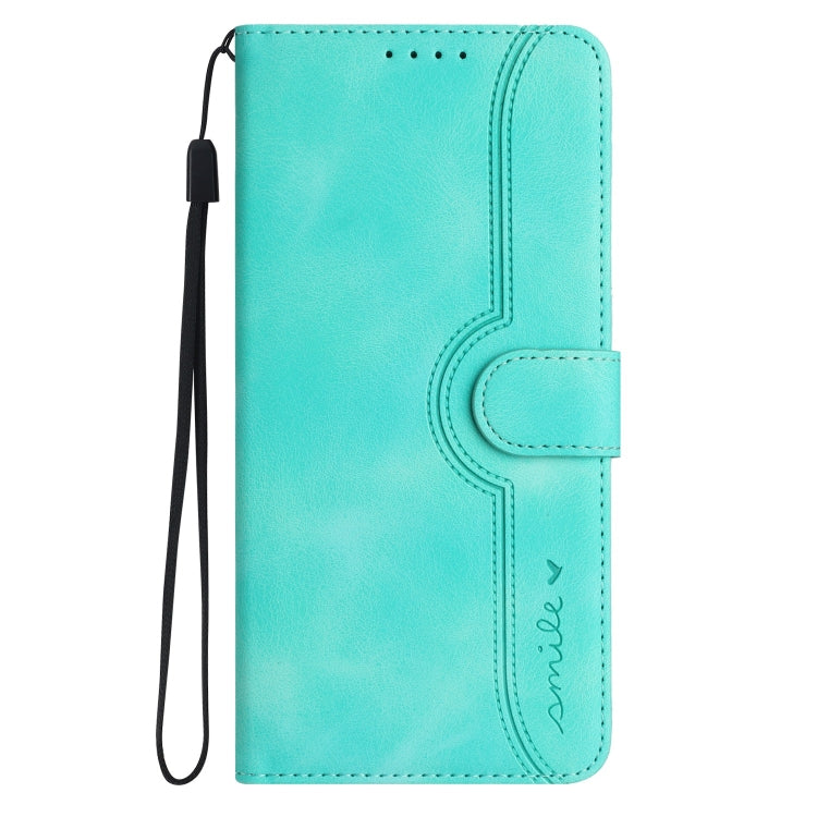 For iPhone 15 Pro Heart Pattern Skin Feel Leather Phone Case(Light Blue) - HoMEdemic™ 