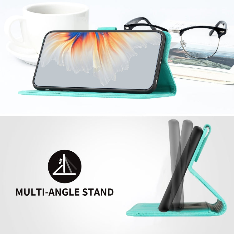 For iPhone 15 Pro Heart Pattern Skin Feel Leather Phone Case(Light Blue) - HoMEdemic™ 