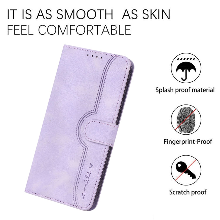 For iPhone 15 Pro Heart Pattern Skin Feel Leather Phone Case(Purple) - HoMEdemic™ 