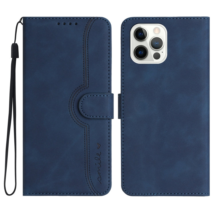 For iPhone 15 Pro Heart Pattern Skin Feel Leather Phone Case(Royal Blue) - HoMEdemic™ 