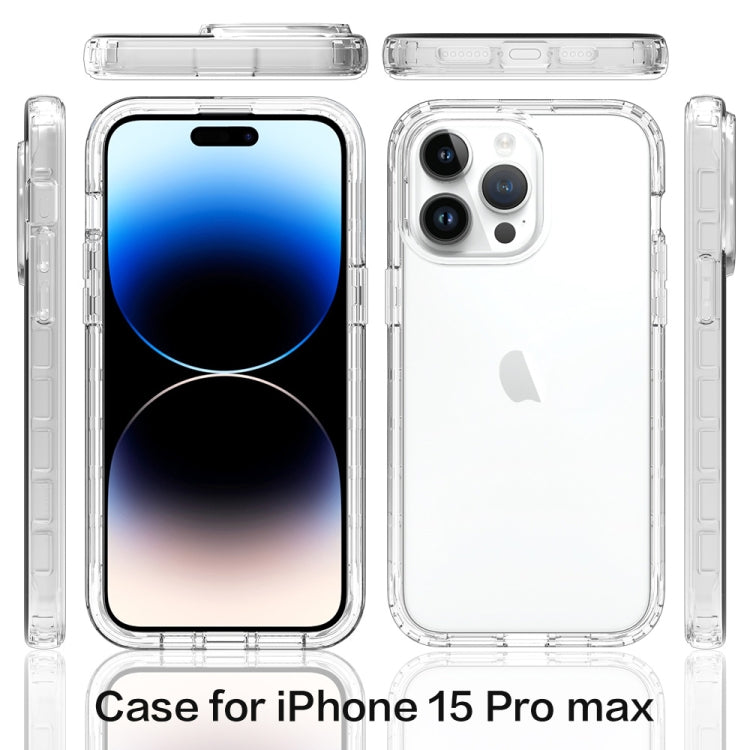 For iPhone 15 Pro Max Shockproof Clear Gradient PC + TPU Phone Case(Black) - HoMEdemic™ 