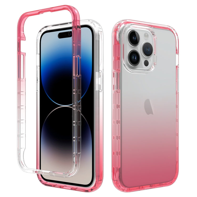 For iPhone 15 Pro Max Shockproof Clear Gradient PC + TPU Phone Case(Red) - HoMEdemic™ 