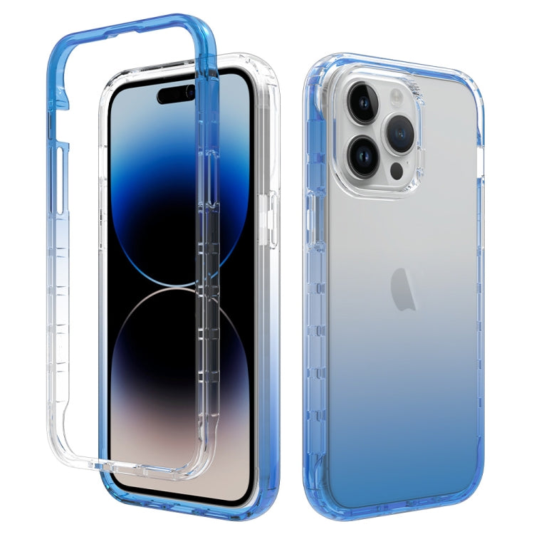 For iPhone 15 Pro Max Shockproof Clear Gradient PC + TPU Phone Case(Blue) - HoMEdemic™ 