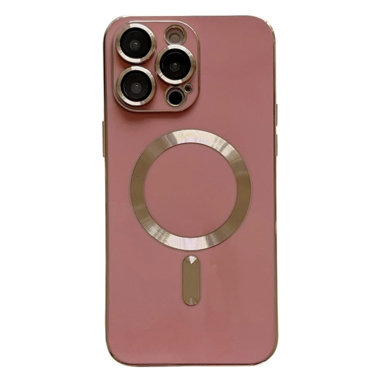 For iPhone 15 Pro Magsafe Plating TPU Phone Case with Lens Film(Rose Red) - HoMEdemic™ 