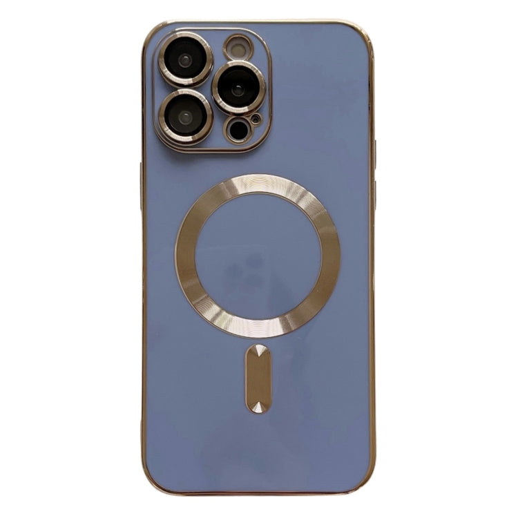 For iPhone 15 Pro Max Magsafe Plating TPU Phone Case with Lens Film(Light Blue) - HoMEdemic™ 