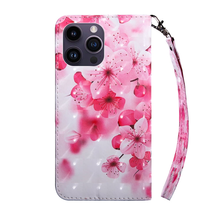 For iPhone 15 Pro Max 3D Painted Leather Phone Case(Red Flower) - HoMEdemic™ 