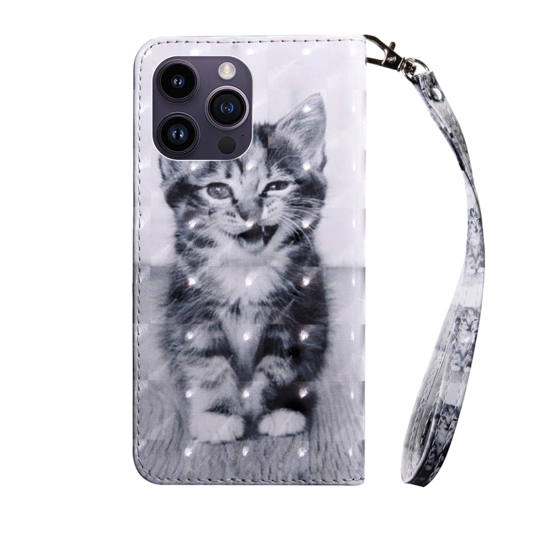 For iPhone 15 Pro Max 3D Painted Leather Phone Case(Smile Cat) - HoMEdemic™ 