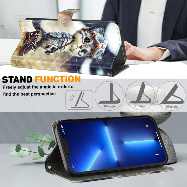 For iPhone 15 Pro 3D Painted Leather Phone Case(Naughty Cat) - HoMEdemic™ 