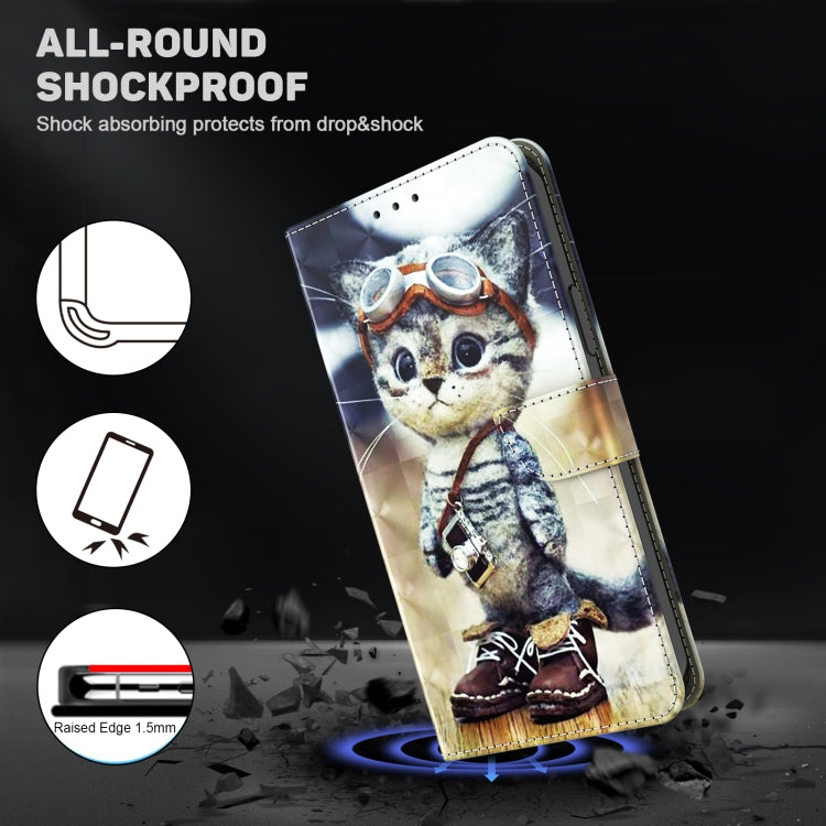 For iPhone 15 Pro 3D Painted Leather Phone Case(Naughty Cat) - HoMEdemic™ 