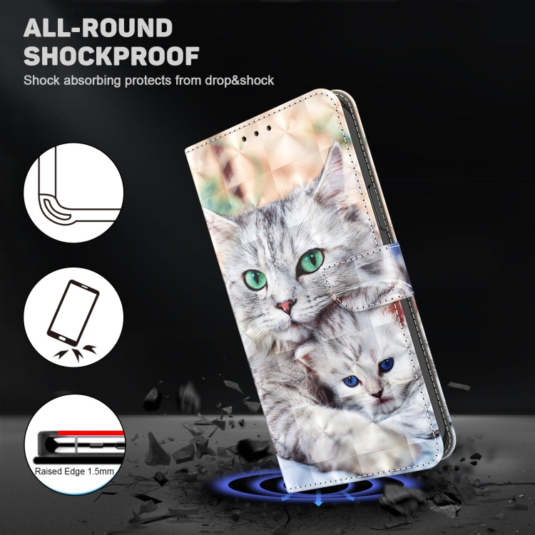For iPhone 15 Pro 3D Painted Leather Phone Case(Two Loving Cats) - HoMEdemic™ 