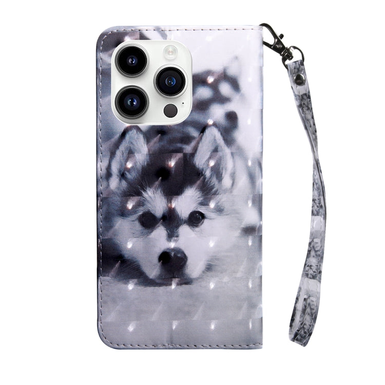 For iPhone 15 Pro 3D Painted Leather Phone Case(Husky) - HoMEdemic™ 
