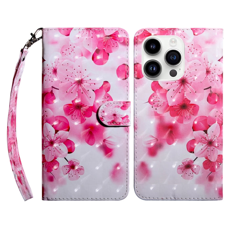 For iPhone 15 Pro 3D Painted Leather Phone Case(Red Flower) - HoMEdemic™ 