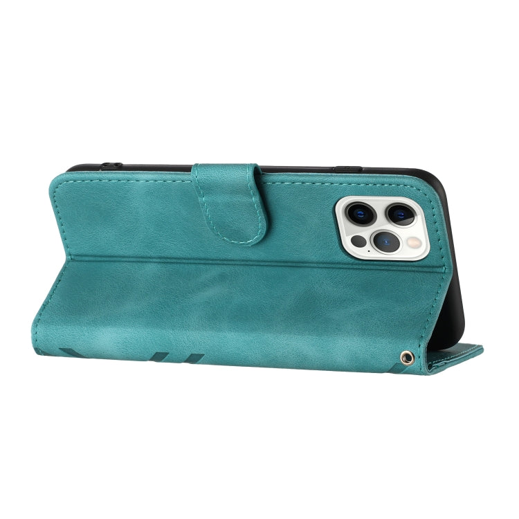 For iPhone 15 Pro Max Line Pattern Skin Feel Leather Phone Case(Light Blue) - HoMEdemic™ 