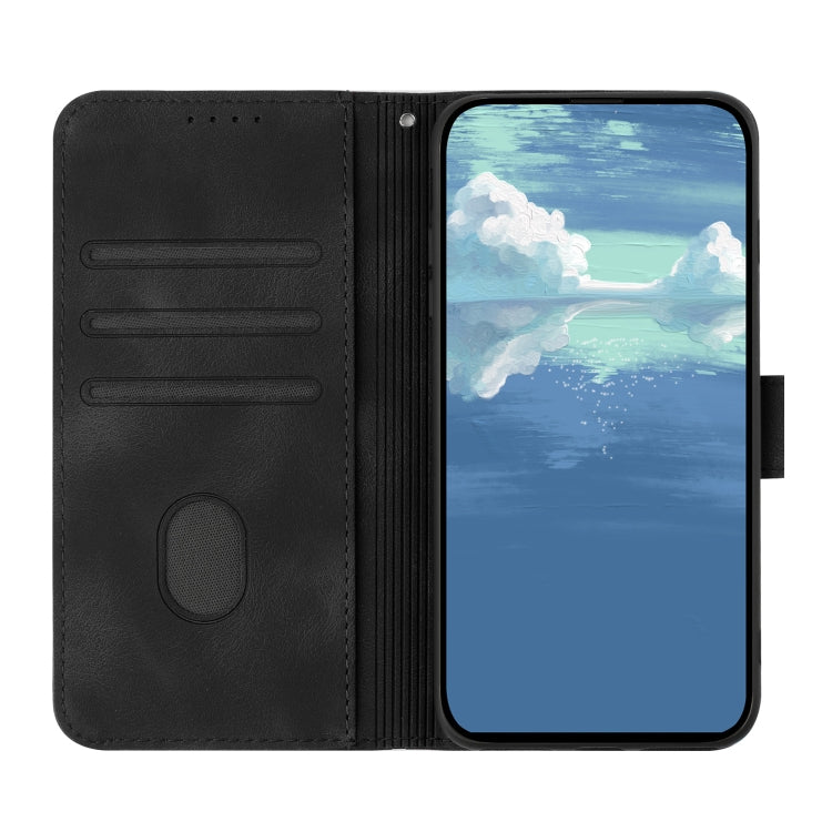 For iPhone 15 Pro Max Line Pattern Skin Feel Leather Phone Case(Black) - HoMEdemic™ 
