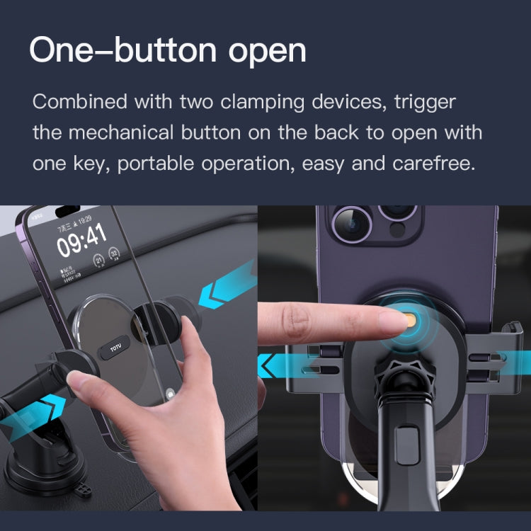 TOTU DCTS-019 Ming Series Car Holder, Suction Cup Version(Translucent Black) - HoMEdemic™ 