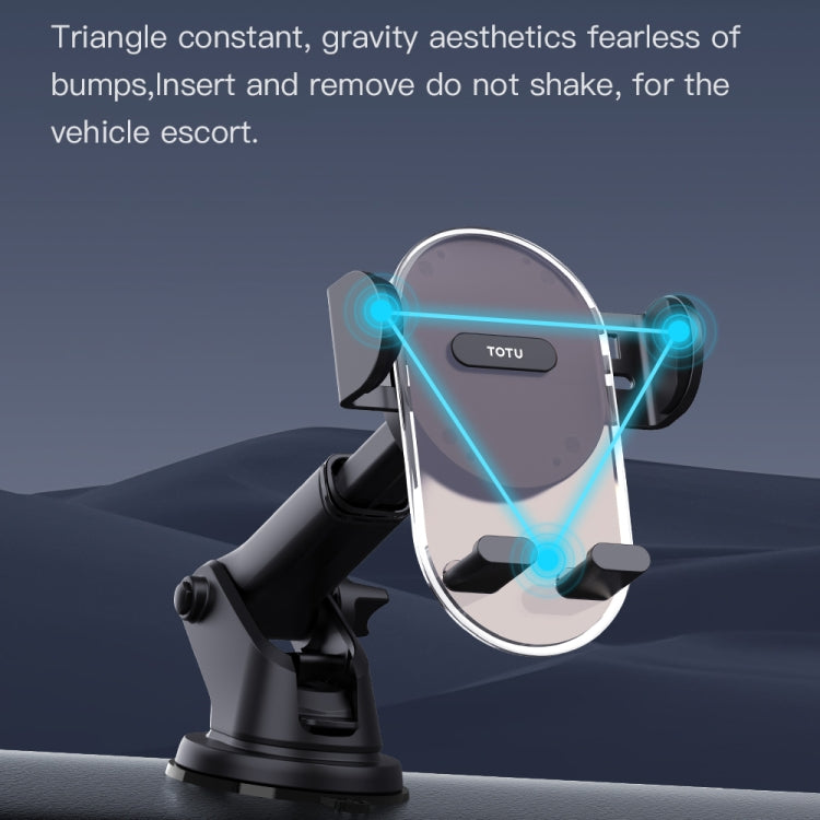TOTU DCTS-019 Ming Series Car Holder, Suction Cup Version(Translucent Black) - HoMEdemic™ 