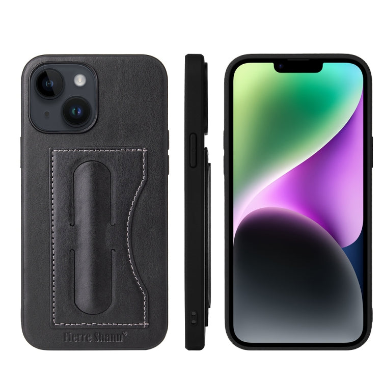 For iPhone 14 Fierre Shann Holder Back Cover PU Phone Case(Black) - HoMEdemic™ 