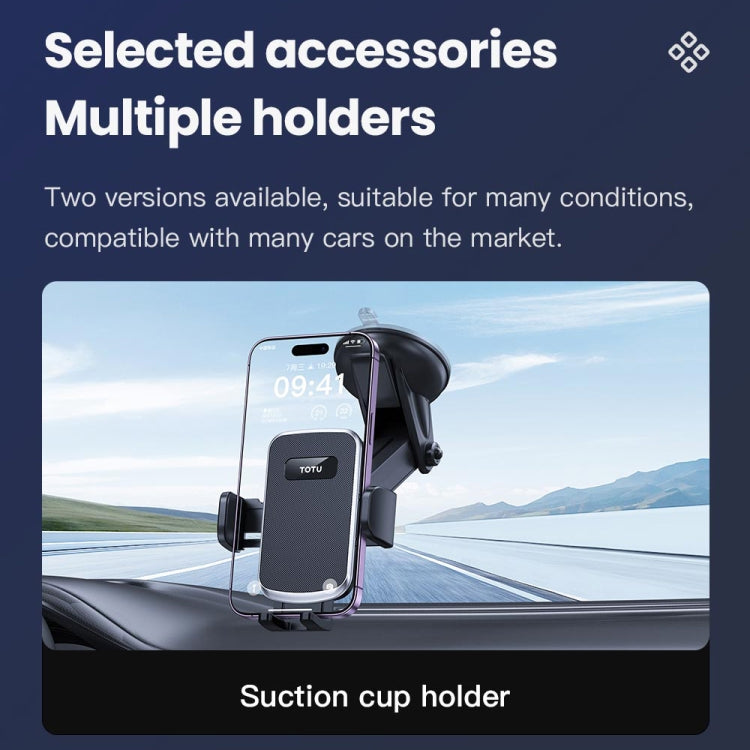 TOTU CH-5 One-Touch Locking Car Holder, Suction Cup Version(Black) - HoMEdemic™ 