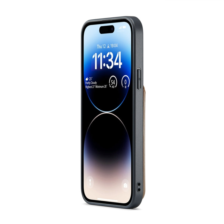 For iPhone 15 Pro Fierre Shann Crazy Horse Card Holder Back Cover PU Phone Case(Brown) - HoMEdemic™ 