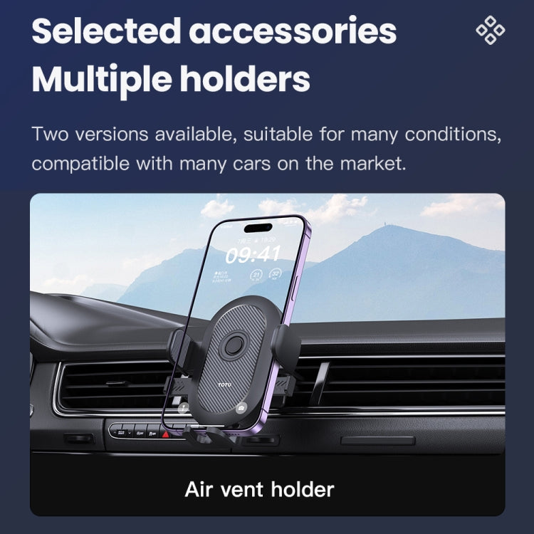 TOTU CH-3 Series One-Touch Locking Car Holder, Air-outlet Version(Black) - HoMEdemic™ 