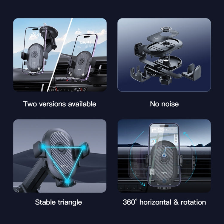TOTU CH-3 Series One-Touch Locking Car Holder, Air-outlet Version(Black) - HoMEdemic™ 
