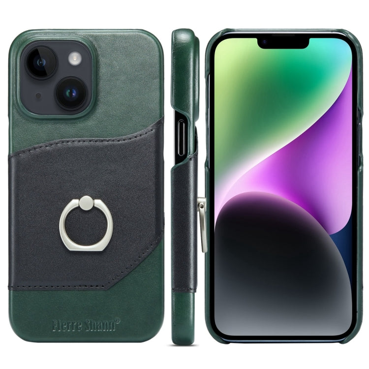 For iPhone 15 Plus Fierre Shann Oil Wax Texture Genuine Leather Back Cover Phone Case(Black) - HoMEdemic™ 