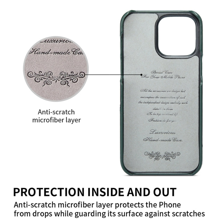 For iPhone 15 Plus Fierre Shann Oil Wax Texture Genuine Leather Back Cover Phone Case(Black) - HoMEdemic™ 