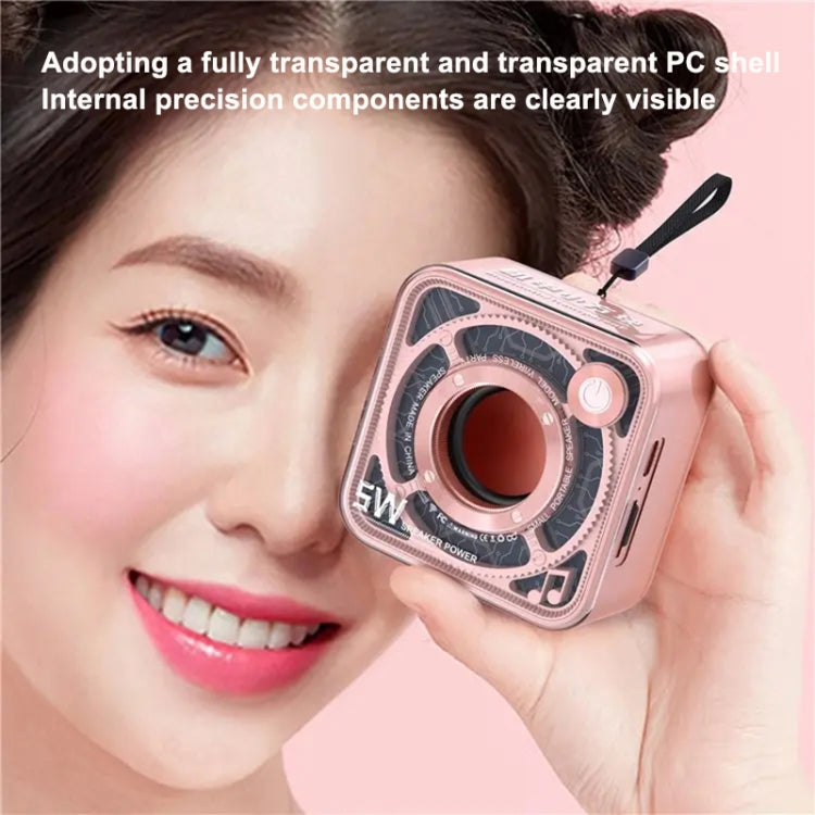 T&G DW12 Portable Mini Wireless Bluetooth Speaker Transparent Subwoofer Support TF Card(White) - HoMEdemic™ 