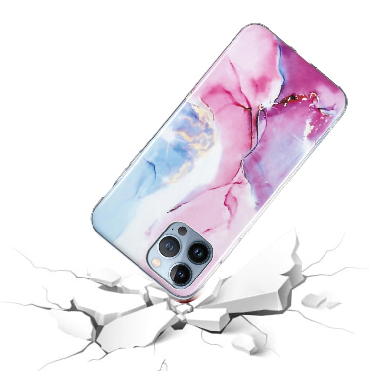 IMD Marble TPU Phone Case For iPhone 15 Pro Max(Pink Blue) - HoMEdemic™ 